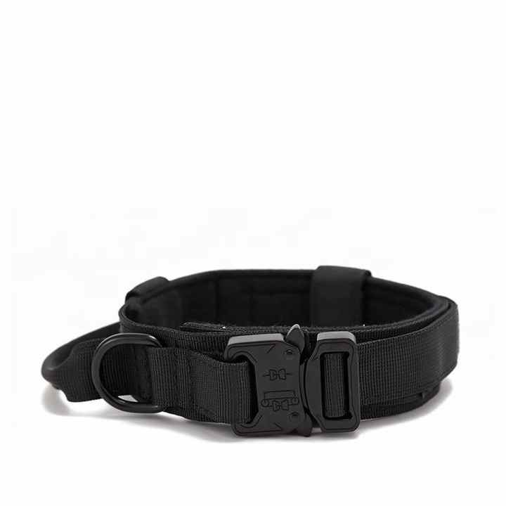 High Quality Heavy Duty Metal Buckle Pet Collar Large Dogs collar and leash set Tactical Dog Collars